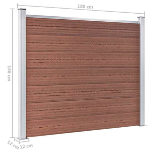 Σετ Πάνελ Περίφραξης Καφέ 353 x 146 εκ. από WPC - PAKOBAZAAR
