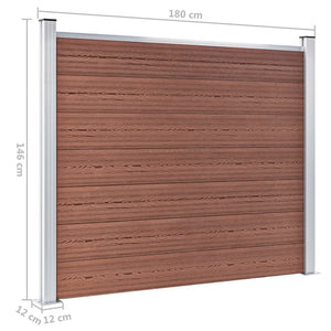 Σετ Πάνελ Περίφραξης Καφέ 872 x 146 εκ. από WPC - PAKOBAZAAR
