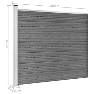 Σετ Πάνελ Περίφραξης Γκρι 353 x 146 εκ. από WPC - PAKOBAZAAR