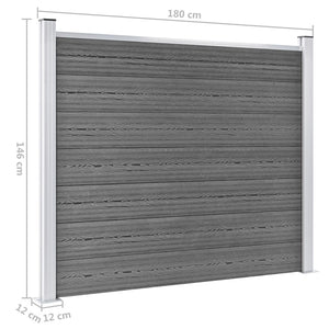 Σετ Πάνελ Περίφραξης Γκρι 353 x 146 εκ. από WPC - PAKOBAZAAR