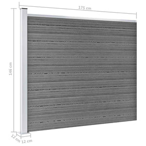 Σετ Πάνελ Περίφραξης Γκρι 526 x 146 εκ. από WPC - PAKOBAZAAR