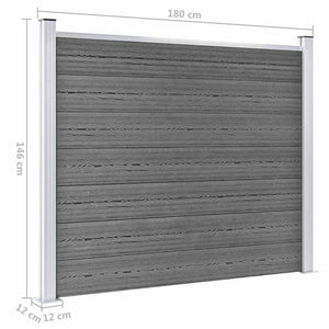 Σετ Πάνελ Περίφραξης Γκρι 526 x 146 εκ. από WPC - PAKOBAZAAR