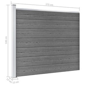 Σετ Πάνελ Περίφραξης Γκρι 699 x 146 εκ. από WPC - PAKOBAZAAR