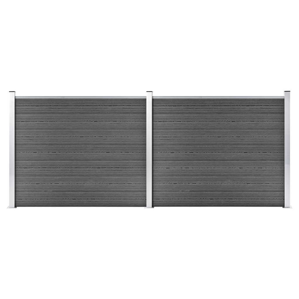 Σετ Πάνελ Περίφραξης Μαύρο 353 x 146 εκ. από WPC - Pakobazaar