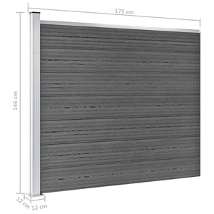 Σετ Πάνελ Περίφραξης Μαύρο 353 x 146 εκ. από WPC - Pakobazaar