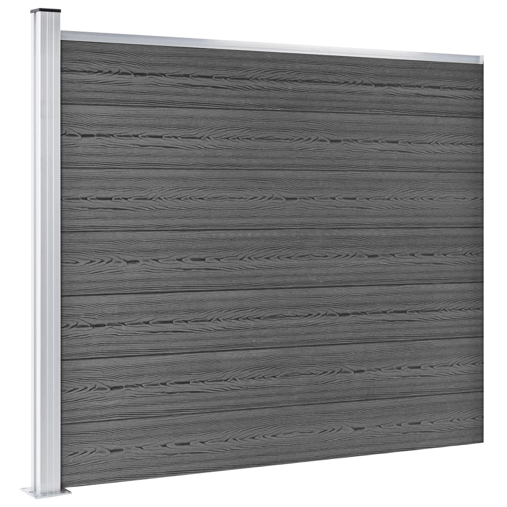 Σετ Πάνελ Περίφραξης Μαύρο 353 x 146 εκ. από WPC - Pakobazaar