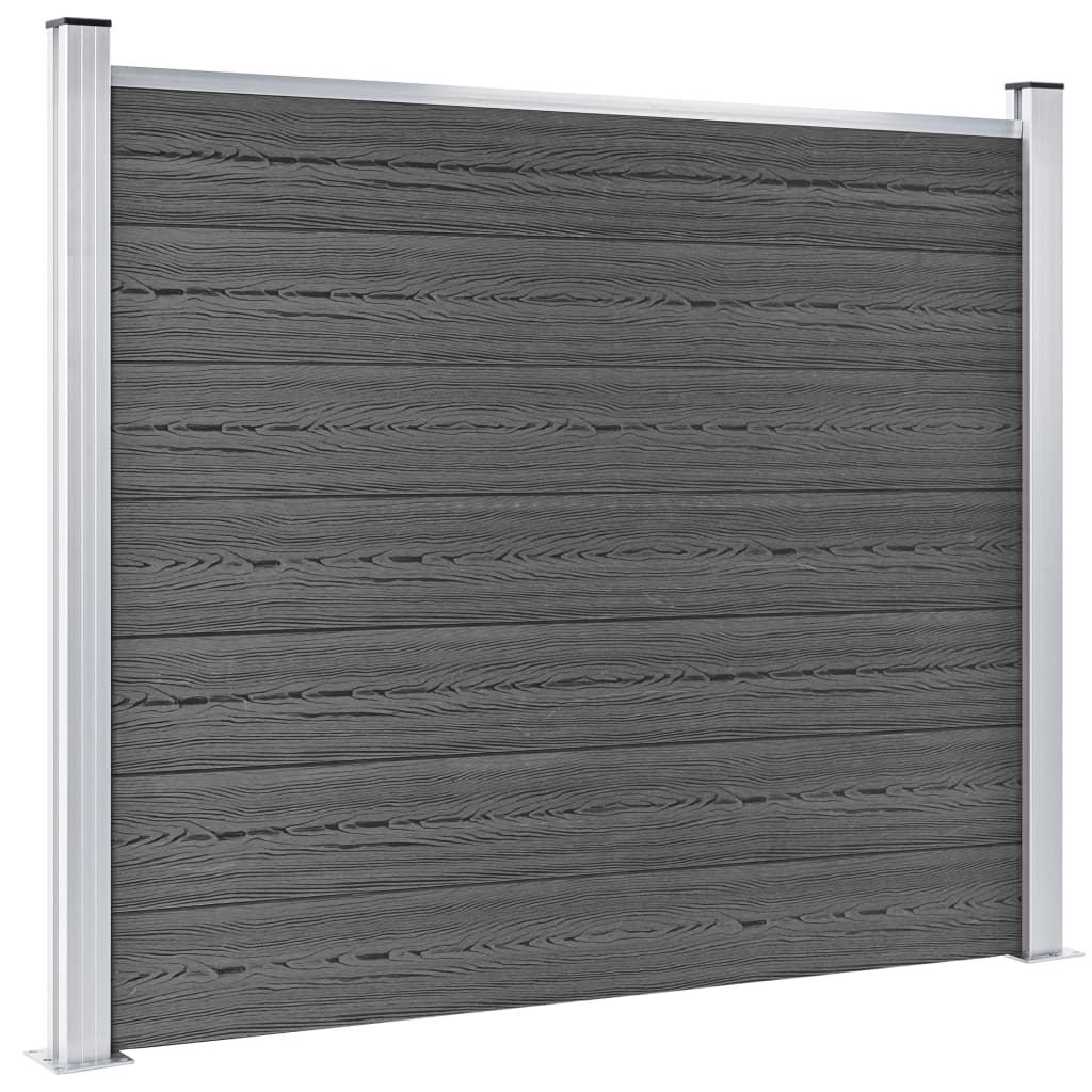 Σετ Πάνελ Περίφραξης Μαύρο 353 x 146 εκ. από WPC - Pakobazaar