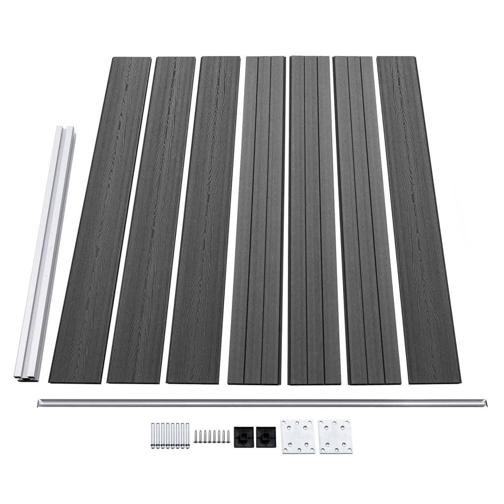 Σετ Πάνελ Περίφραξης Μαύρο 353 x 146 εκ. από WPC - Pakobazaar