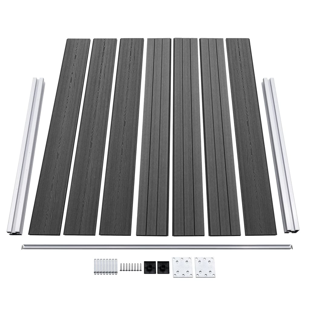 Σετ Πάνελ Περίφραξης Μαύρο 353 x 146 εκ. από WPC - Pakobazaar