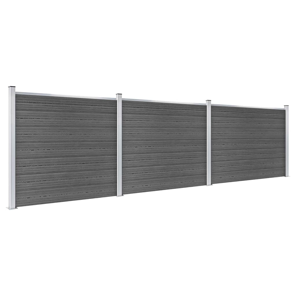 Σετ Πάνελ Περίφραξης Μαύρο 526 x 146 εκ. από WPC - Pakobazaar