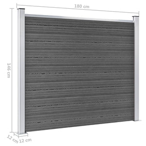 Σετ Πάνελ Περίφραξης Μαύρο 526 x 146 εκ. από WPC - Pakobazaar