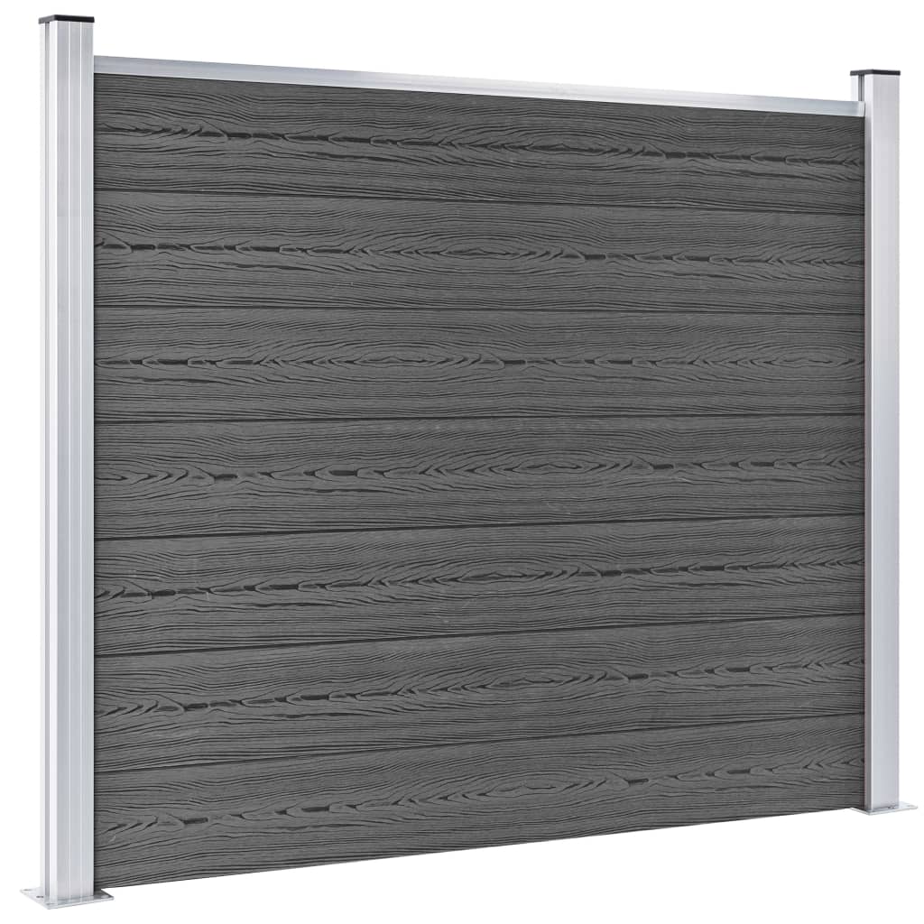 Σετ Πάνελ Περίφραξης Μαύρο 526 x 146 εκ. από WPC - Pakobazaar