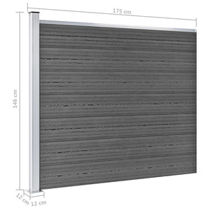 Σετ Πάνελ Περίφραξης Μαύρο 699 x 146 εκ. από WPC - Pakobazaar