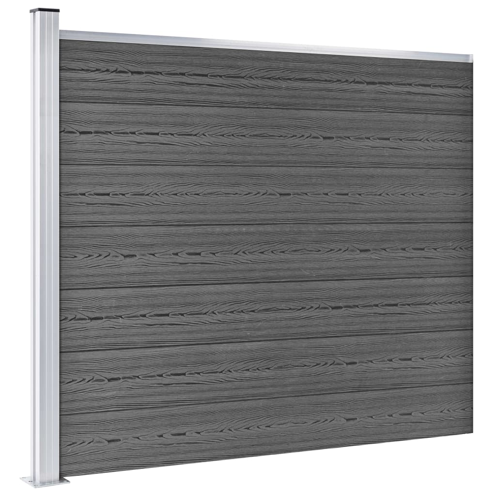 Σετ Πάνελ Περίφραξης Μαύρο 872 x 146 εκ. από WPC - Pakobazaar
