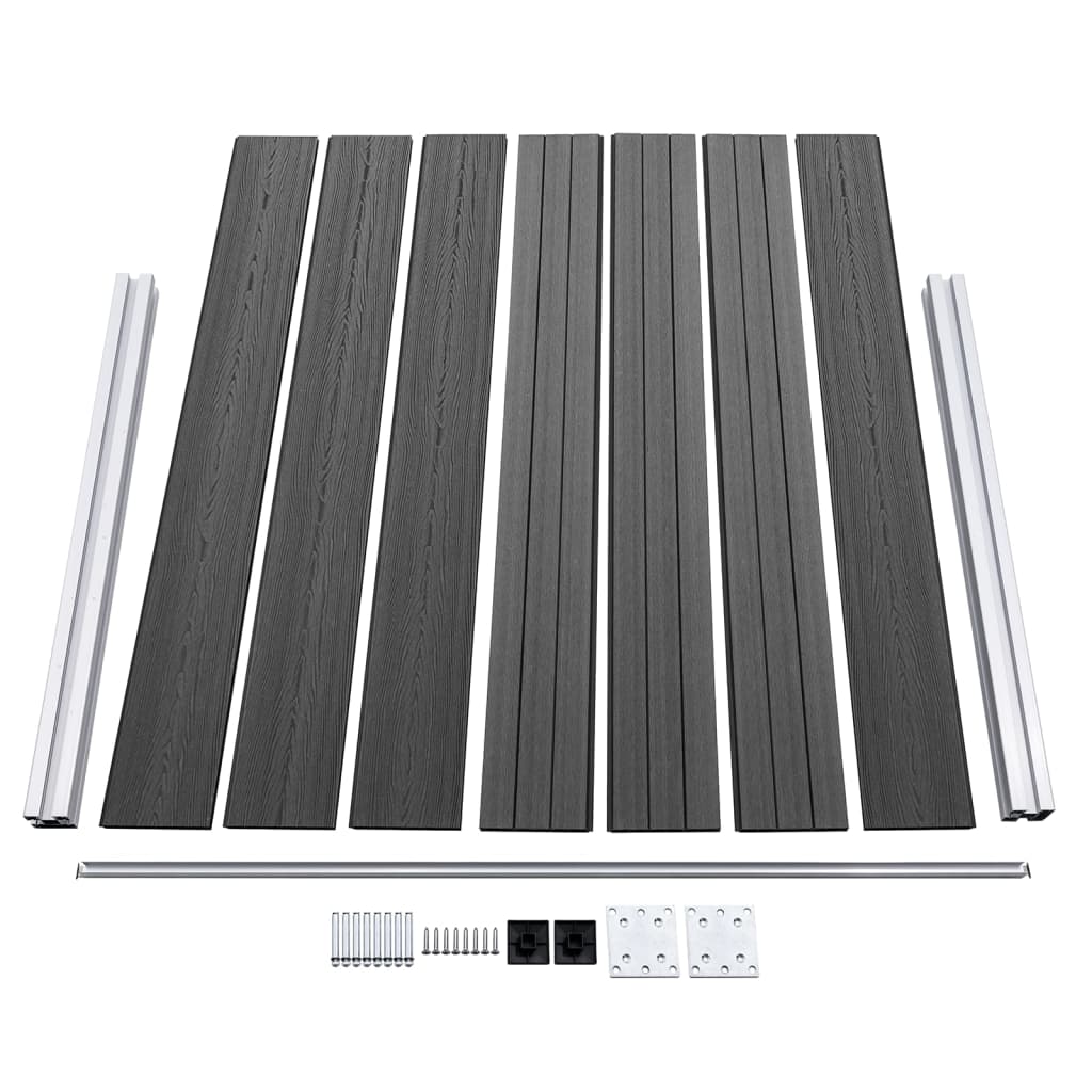 Σετ Πάνελ Περίφραξης Μαύρο 872 x 146 εκ. από WPC - Pakobazaar