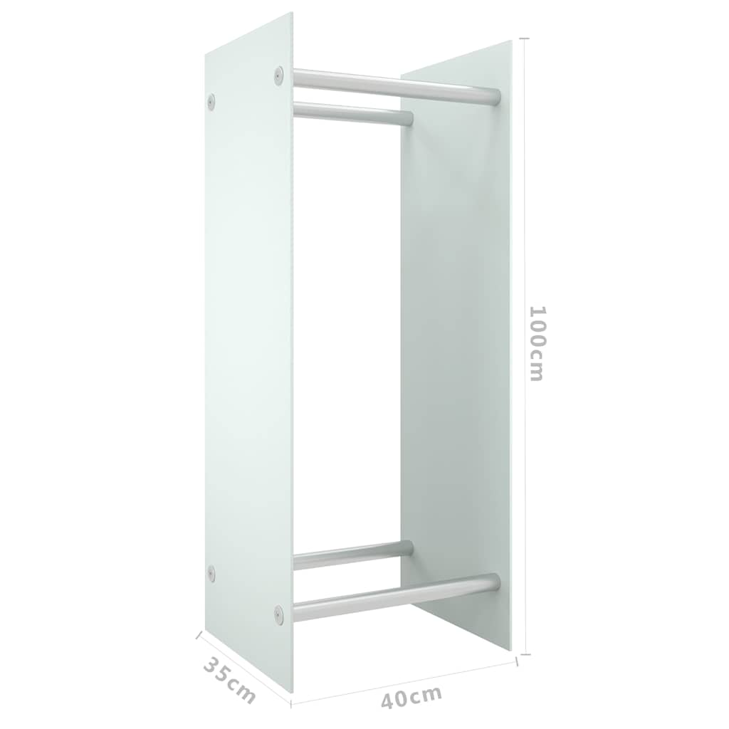 Ράφι Καυσόξυλων Λευκό 40 x 35 x 100 εκ. από Ψημένο Γυαλί