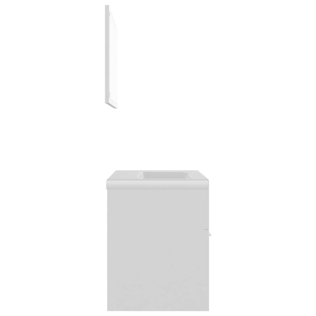 Σετ Επίπλων Μπάνιου Λευκό από Επεξεργασμένο Ξύλο - PAKOBAZAAR