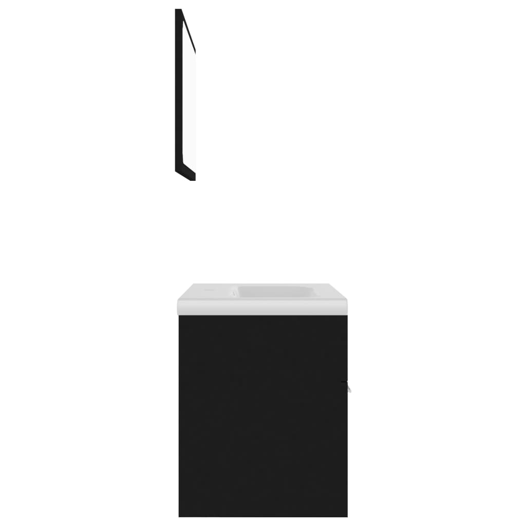 Σετ Επίπλων Μπάνιου Μαύρο από Μοριοσανίδα - PAKOBAZAAR