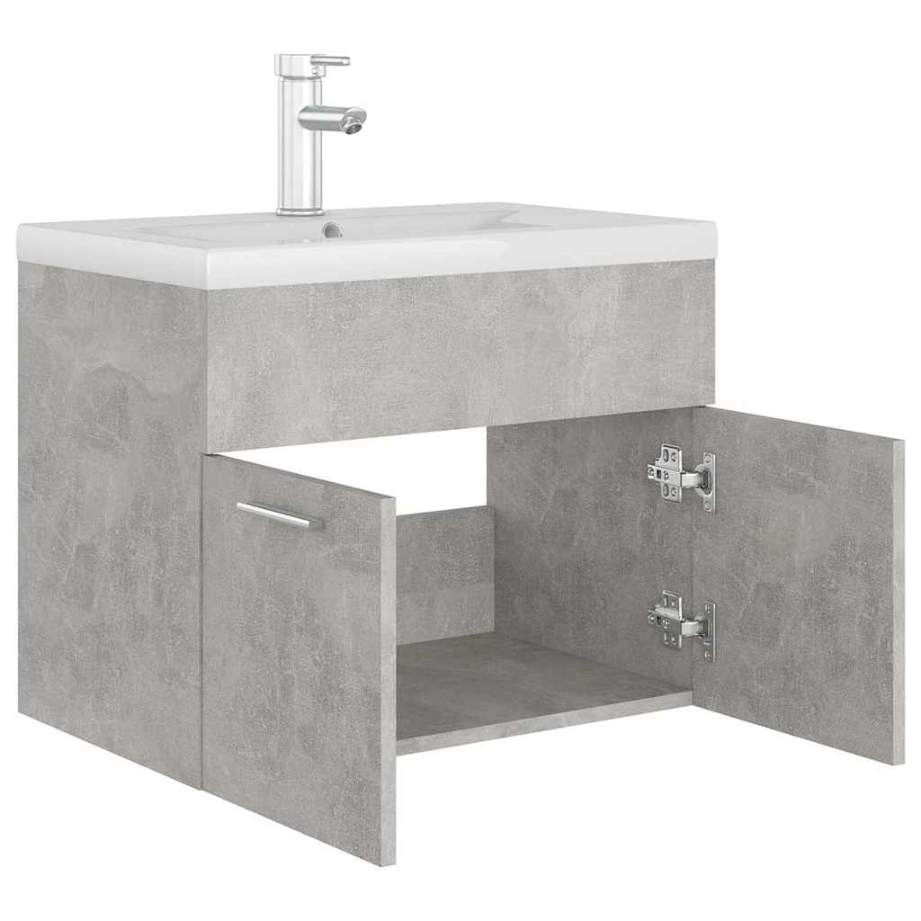 Ντουλάπι Μπάνιου με Νιπτήρα Γκρι Σκυροδέματος από Μοριοσανίδα
