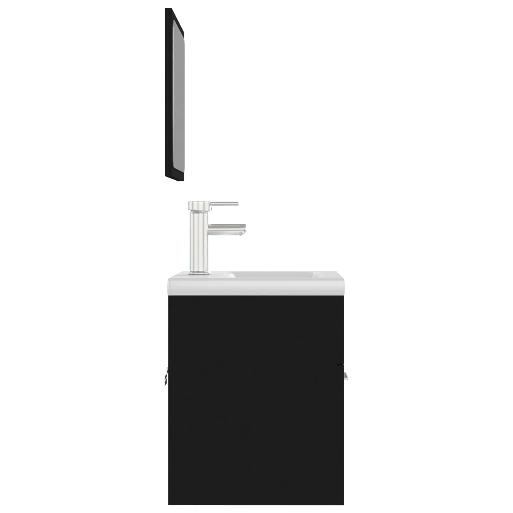 Σετ Επίπλων Μπάνιου Μαύρο από Μοριοσανίδα - PAKOBAZAAR