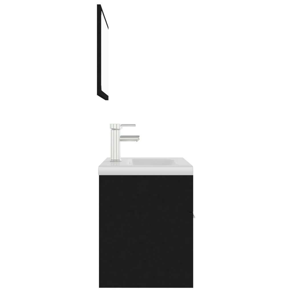 Σετ Επίπλων Μπάνιου Μαύρο από Μοριοσανίδα - PAKOBAZAAR