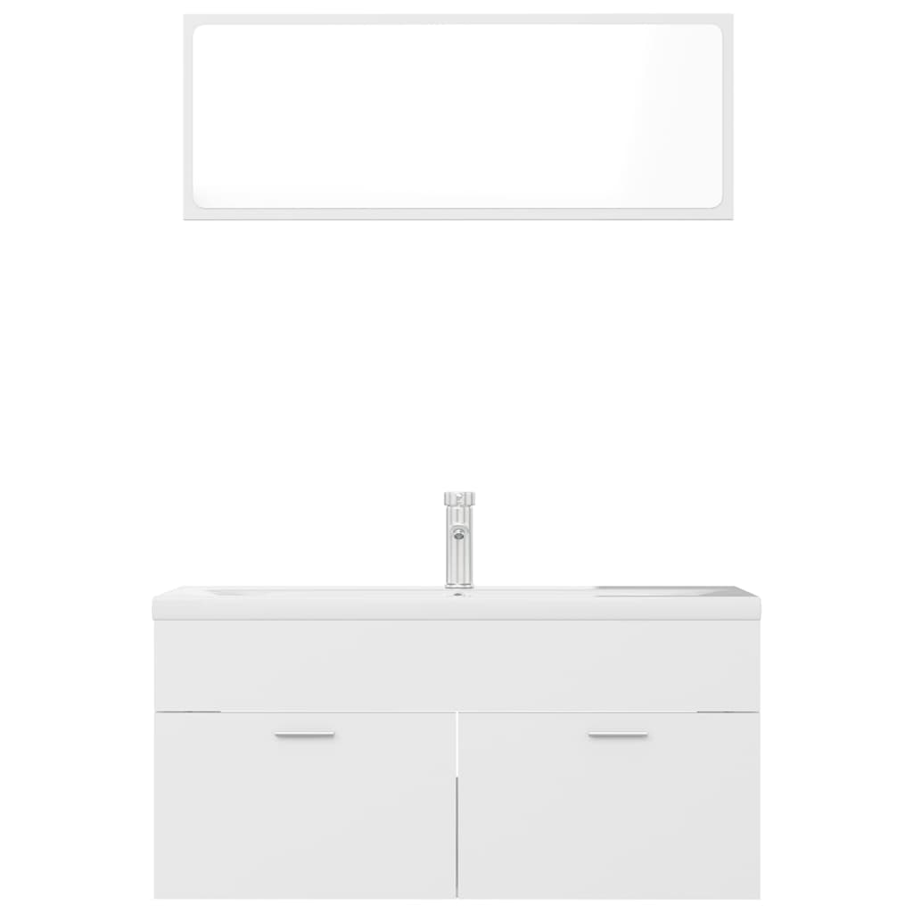 Σετ Επίπλων Μπάνιου Λευκό από Μοριοσανίδα - Pakobazaar