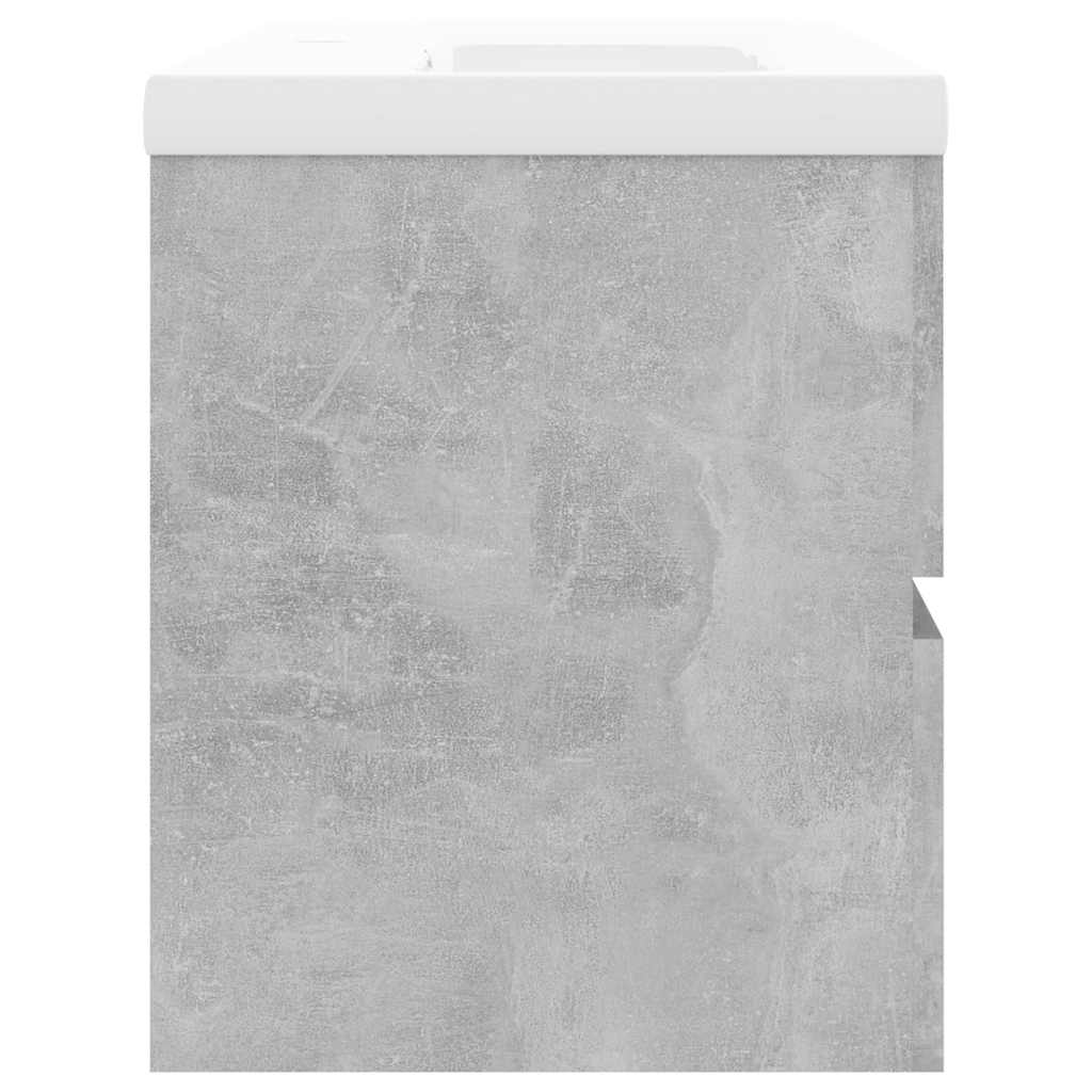 Ντουλάπι Μπάνιου με Νιπτήρα Γκρι Σκυροδέματος από Επεξ. Ξύλο - PAKOBAZAAR