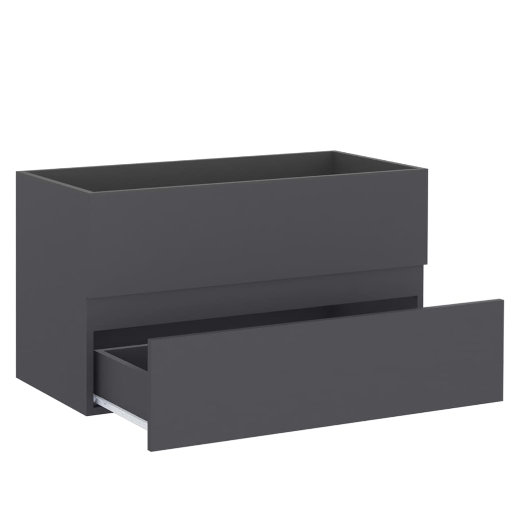 Σετ Επίπλων Μπάνιου Γκρι από Μοριοσανίδα - PAKOBAZAAR