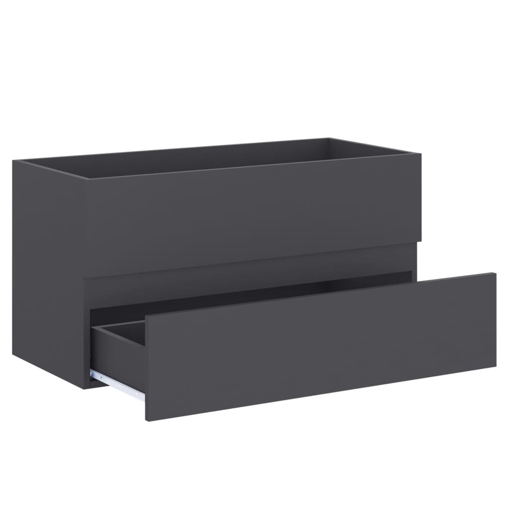 Σετ Επίπλων Μπάνιου Γκρι από Μοριοσανίδα - PAKOBAZAAR