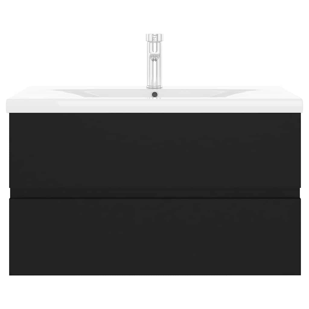 Ντουλάπι Μπάνιου με Νιπτήρα Μαύρο από Επεξεργασμένο Ξύλο - PAKOBAZAAR