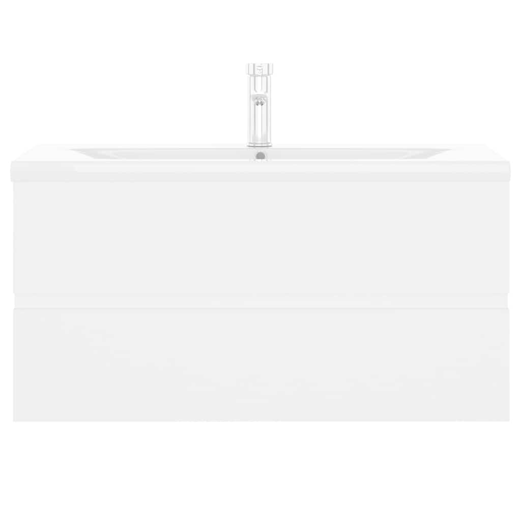 Ντουλάπι Μπάνιου με Νιπτήρα Λευκό από Επεξεργασμένο Ξύλο - PAKOBAZAAR