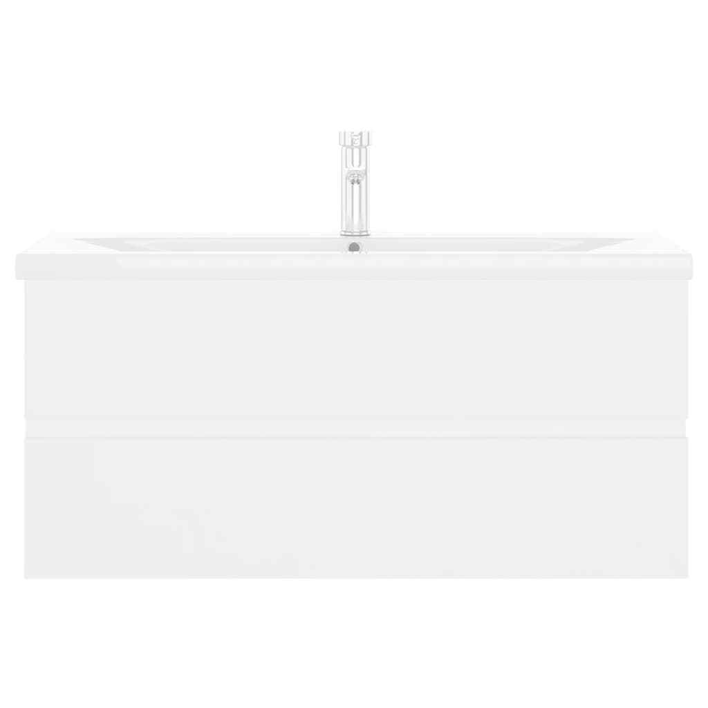 Ντουλάπι Μπάνιου με Νιπτήρα Λευκό από Επεξεργασμένο Ξύλο - PAKOBAZAAR