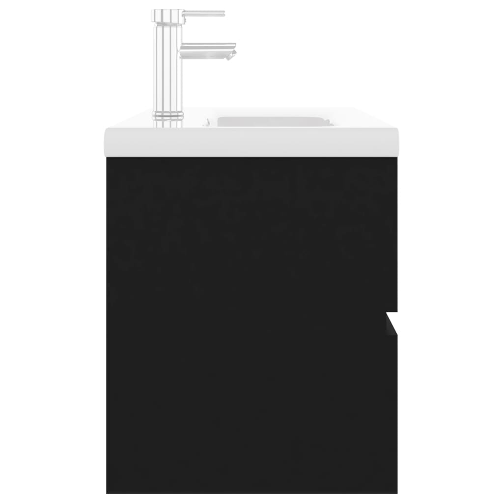 Ντουλάπι Μπάνιου με Νιπτήρα Μαύρο από Επεξεργασμένο Ξύλο - PAKOBAZAAR