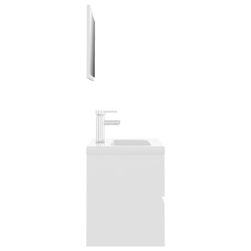 Σετ Επίπλων Μπάνιου Λευκό από Επεξεργασμένο Ξύλο - PAKOBAZAAR