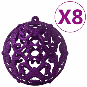 Χριστουγεννιάτικες Μπάλες Σετ 100 Τεμαχίων Μοβ