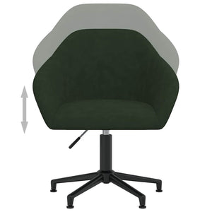 Καρέκλα Τραπεζαρίας Περιστρεφόμενη Σκούρο Πράσινο Βελούδινη