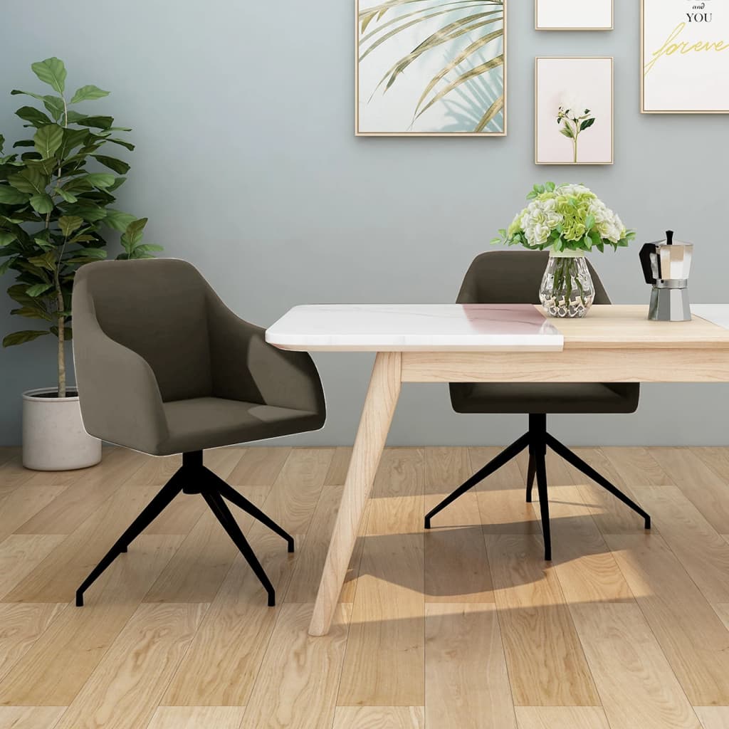 Καρέκλες Τραπεζαρίας 2 τεμ. Σκούρο Γκρι Βελούδινες