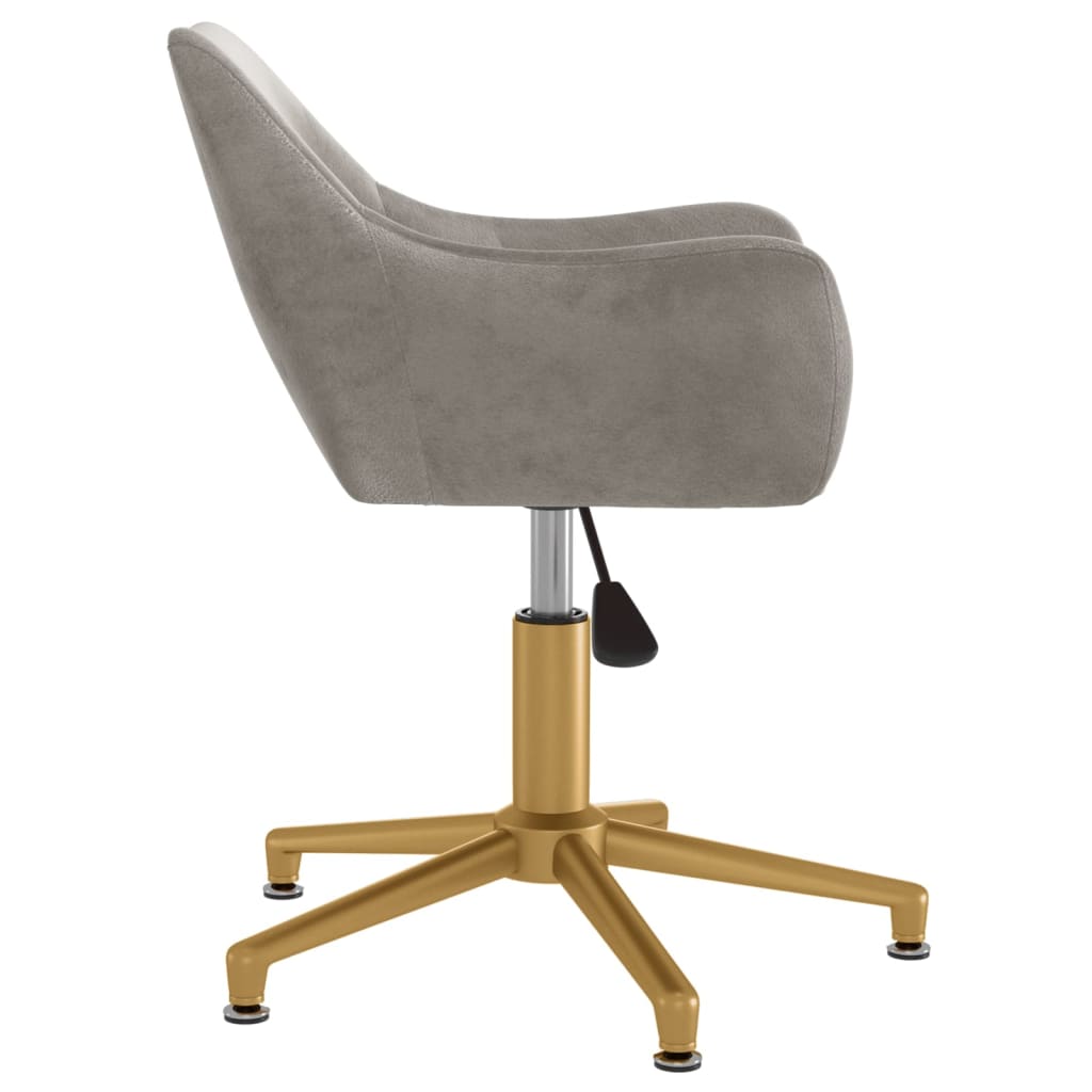 Καρέκλα Τραπεζαρίας Περιστρεφόμενη Ανοιχτό Γκρι Βελούδινη