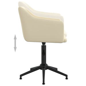 Καρέκλα Τραπεζαρίας Περιστρεφόμενη Κρεμ Βελούδινη