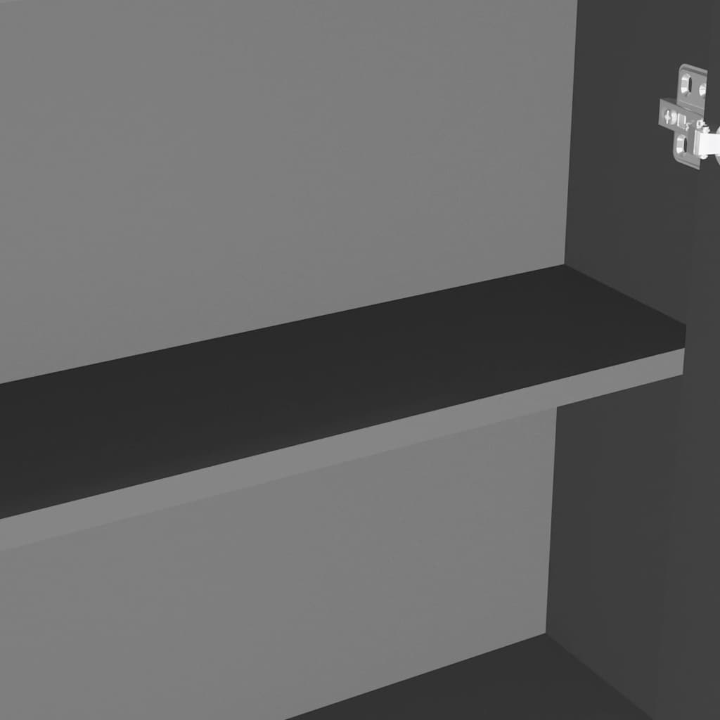 Ντουλάπι Μπάνιου με Καθρέφτη Ανθρακί 60 x 15 x 75 εκ. από MDF