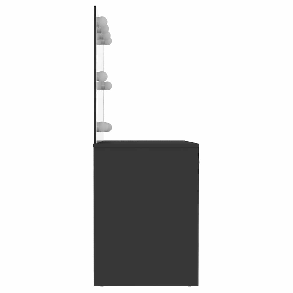 Έπιπλο Μακιγιάζ με Φωτισμό LED Μαύρο 110 x 55 x 145 εκ. από MDF - Pakobazaar