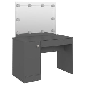 Έπιπλο Μακιγιάζ με Φωτισμό LED Γκρι 110 x 55 x 145 εκ. από MDF
