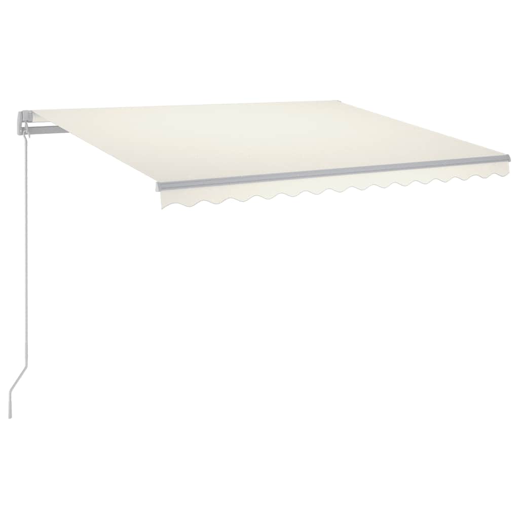 Τέντα Συρόμενη Χειροκίνητη με LED Κρεμ 300 x 250 εκ. - PAKOBAZAAR