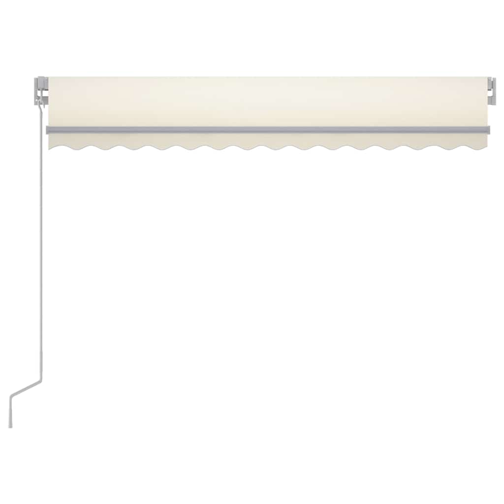 Τέντα Συρόμενη Χειροκίνητη με LED Κρεμ 300 x 250 εκ. - PAKOBAZAAR