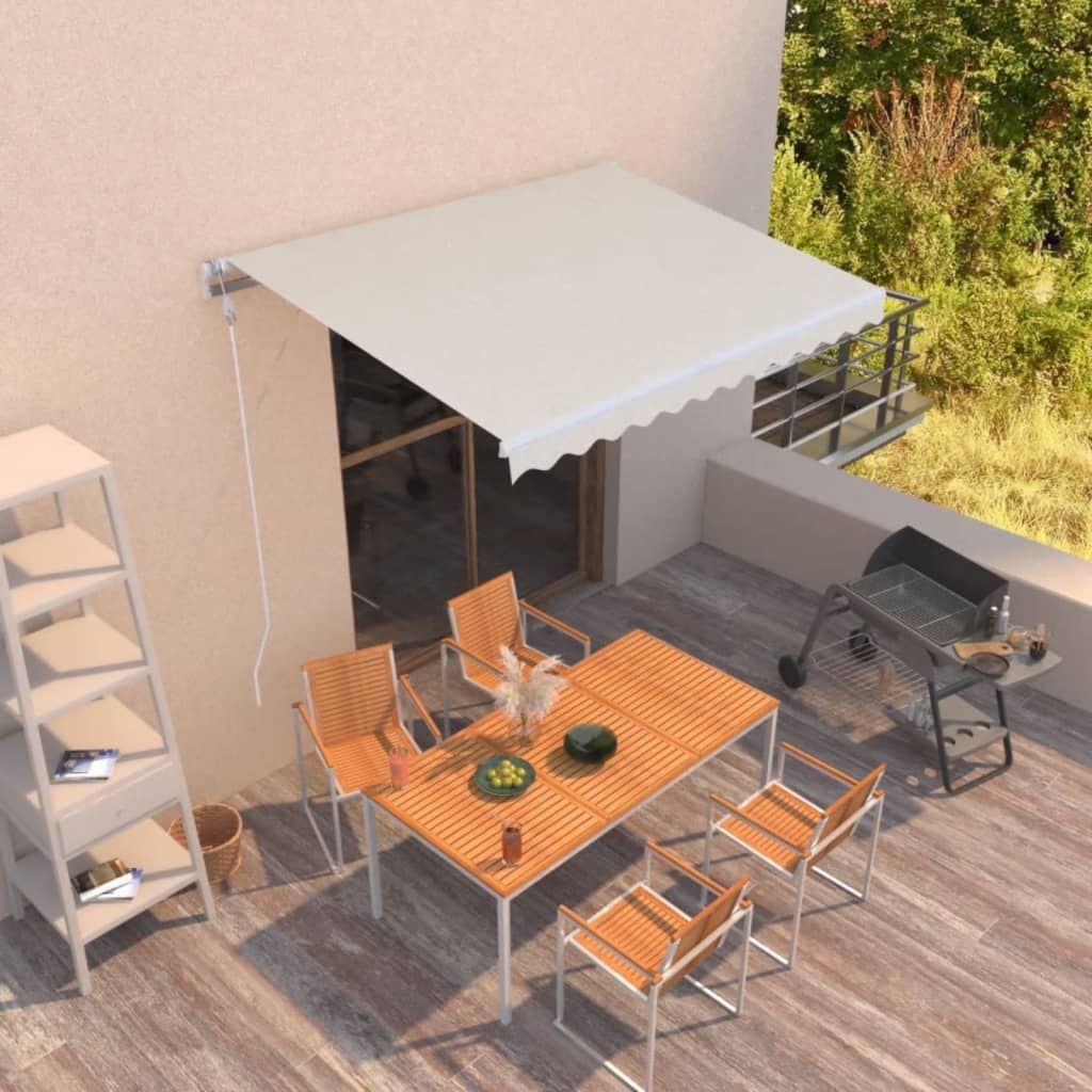 Τέντα Συρόμενη Χειροκίνητη Κρεμ 350 x 250 εκ. - PAKOBAZAAR