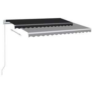 Τέντα Συρόμενη Χειροκίνητη με LED Ανθρακί 350 x 250 εκ.