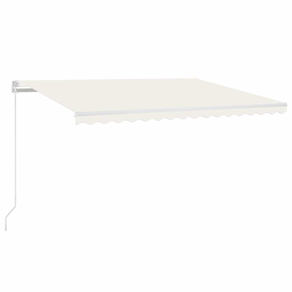 Τέντα Συρόμενη Χειροκίνητη με LED Κρεμ 400 x 300 εκ. - PAKOBAZAAR