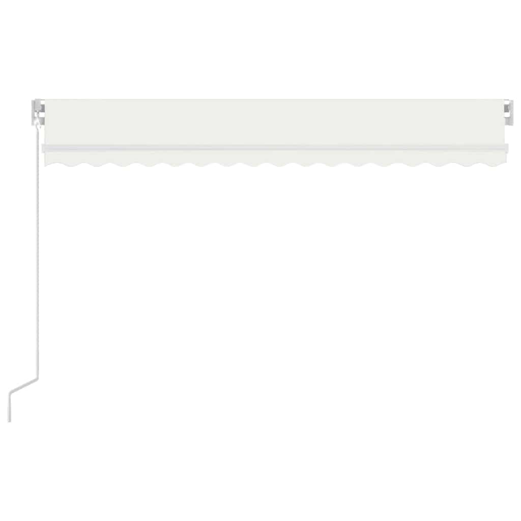 Τέντα Συρόμενη Χειροκίνητη με LED Κρεμ 400 x 300 εκ. - PAKOBAZAAR