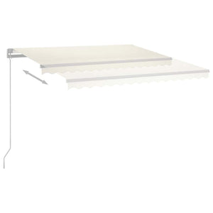 Τέντα Συρόμενη Χειροκίνητη με LED Κρεμ 400 x 300 εκ. - PAKOBAZAAR