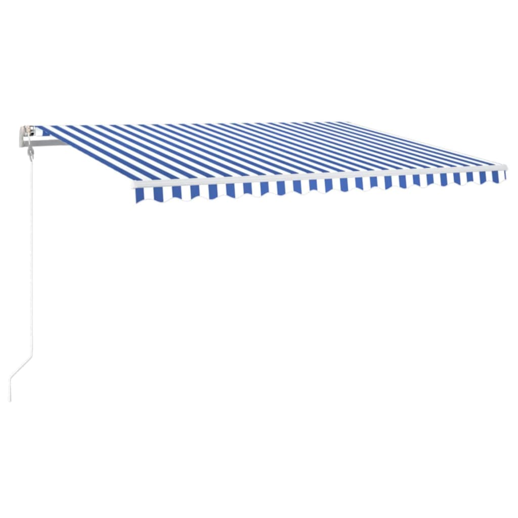Τέντα Αυτόματη με LED & Αισθητήρα Ανέμου Μπλε/Λευκό 400x300 εκ. - Pakobazaar